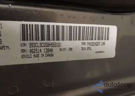 2011 Dodge Charger from USA, damaged, VIN 2B3CL3CG5BH553161